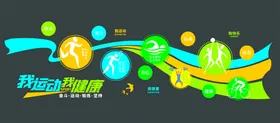 运动文化墙校园健身瑜伽健身形象