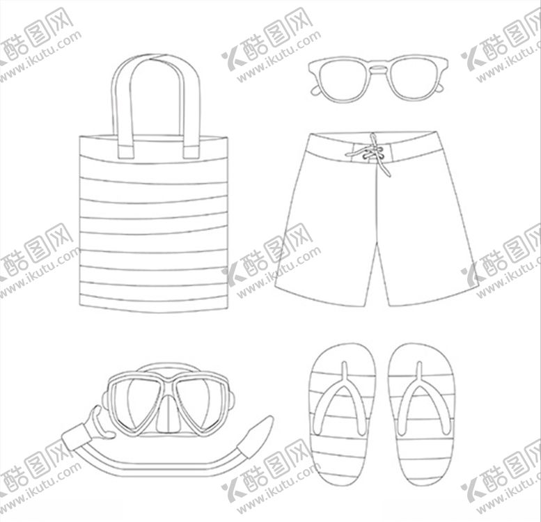 编号：32577407031500584683【酷图网】源文件下载-夏日清凉游泳潜水沙滩裤太阳镜