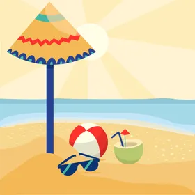 夏日沙滩背景风大自然海边