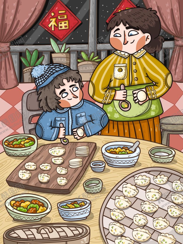 编号：12624402022312041127【酷图网】源文件下载-民俗波普插画