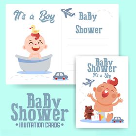 婴儿派对装饰插画