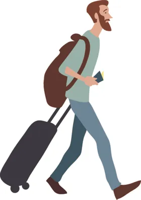 游客观光者旅行箱旅者