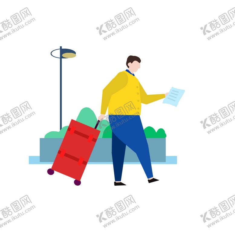 编号：17133410012015488155【酷图网】源文件下载-简约扁平旅行的人