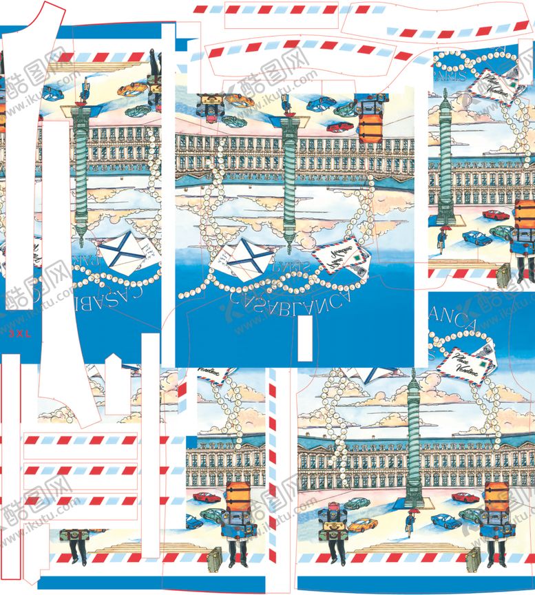 编号：69910511020016553645【酷图网】源文件下载-城市风景图案包装纸设计
