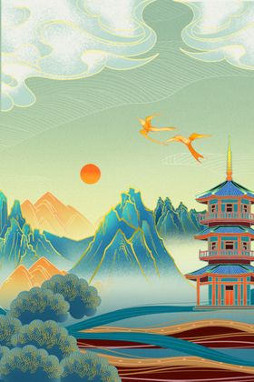 中秋插画背景