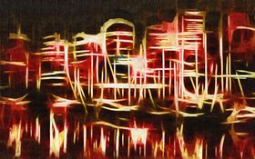创意抽象几何车装饰画