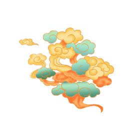 国潮祥云敦煌元素插画图案