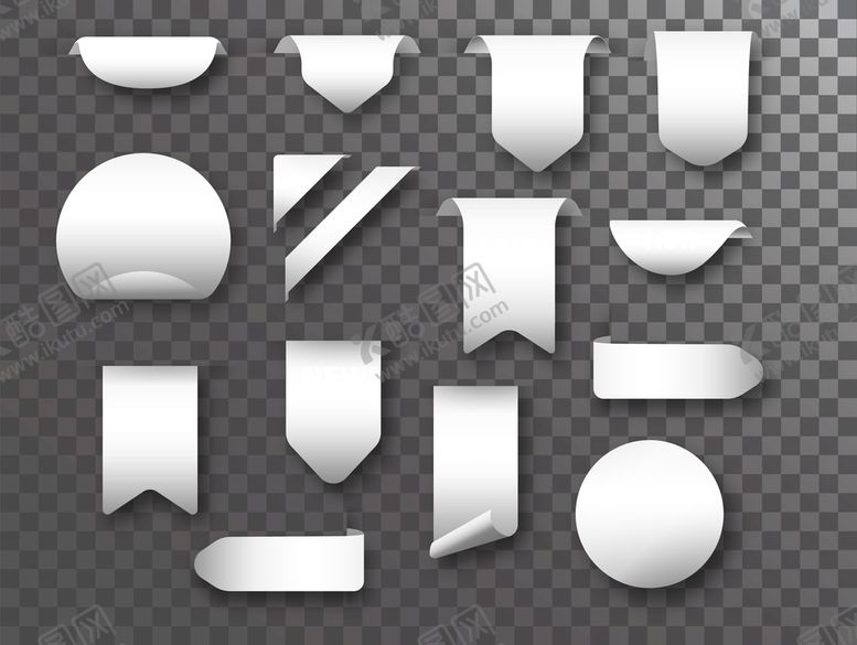 编号：82751009210028418103【酷图网】源文件下载-卷曲角的空白贴纸标签