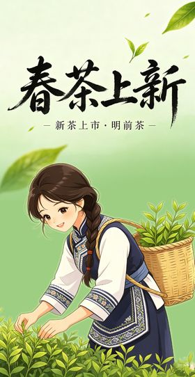 春茶采摘少女