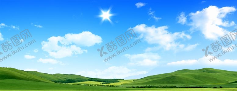 编号：79105402122020479051【酷图网】源文件下载-蓝天白云绿草风景