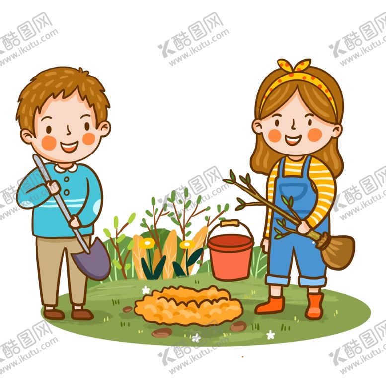 编号：46098709250012005940【酷图网】源文件下载-学生种树