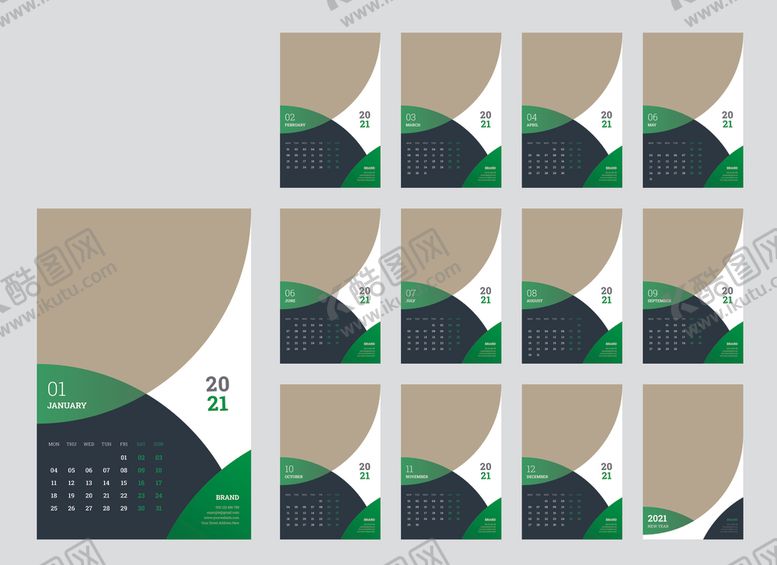 编号：84941509220949436961【酷图网】源文件下载-2021年日历
