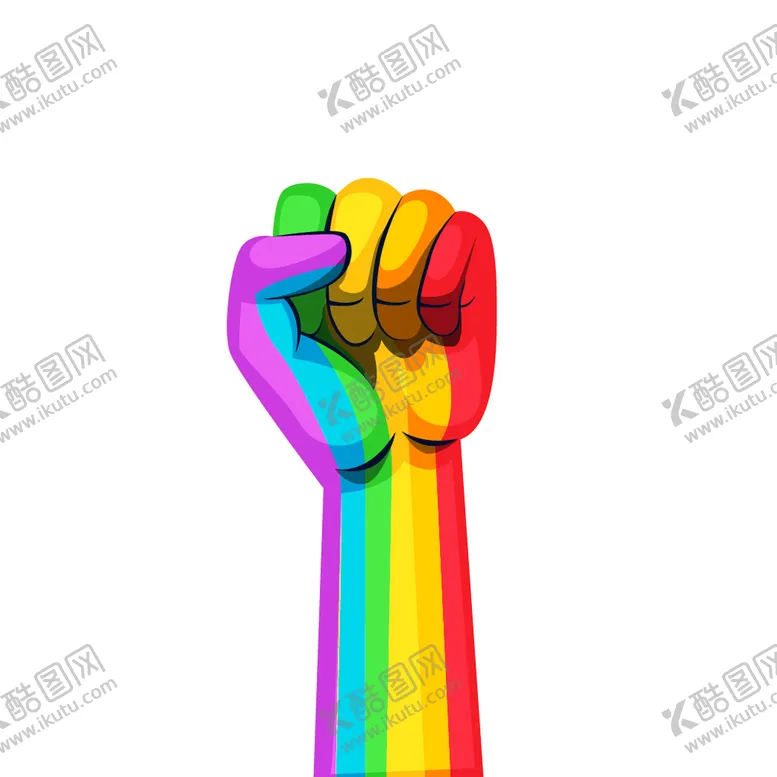 编号：10578209162045017956【酷图网】源文件下载-矢量彩色拳头