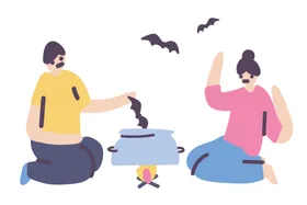 扁平化生活场景办公室休闲娱乐插画设计电脑