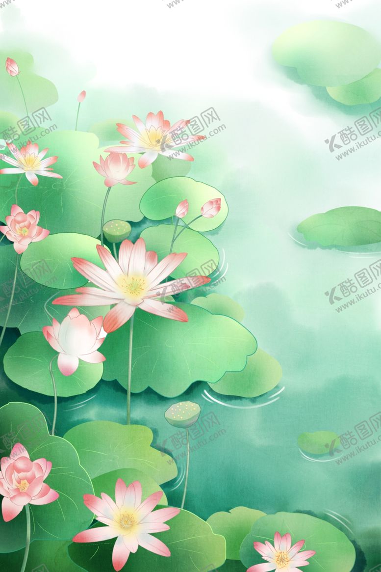 编号：98801712182156583069【酷图网】源文件下载-荷塘莲花