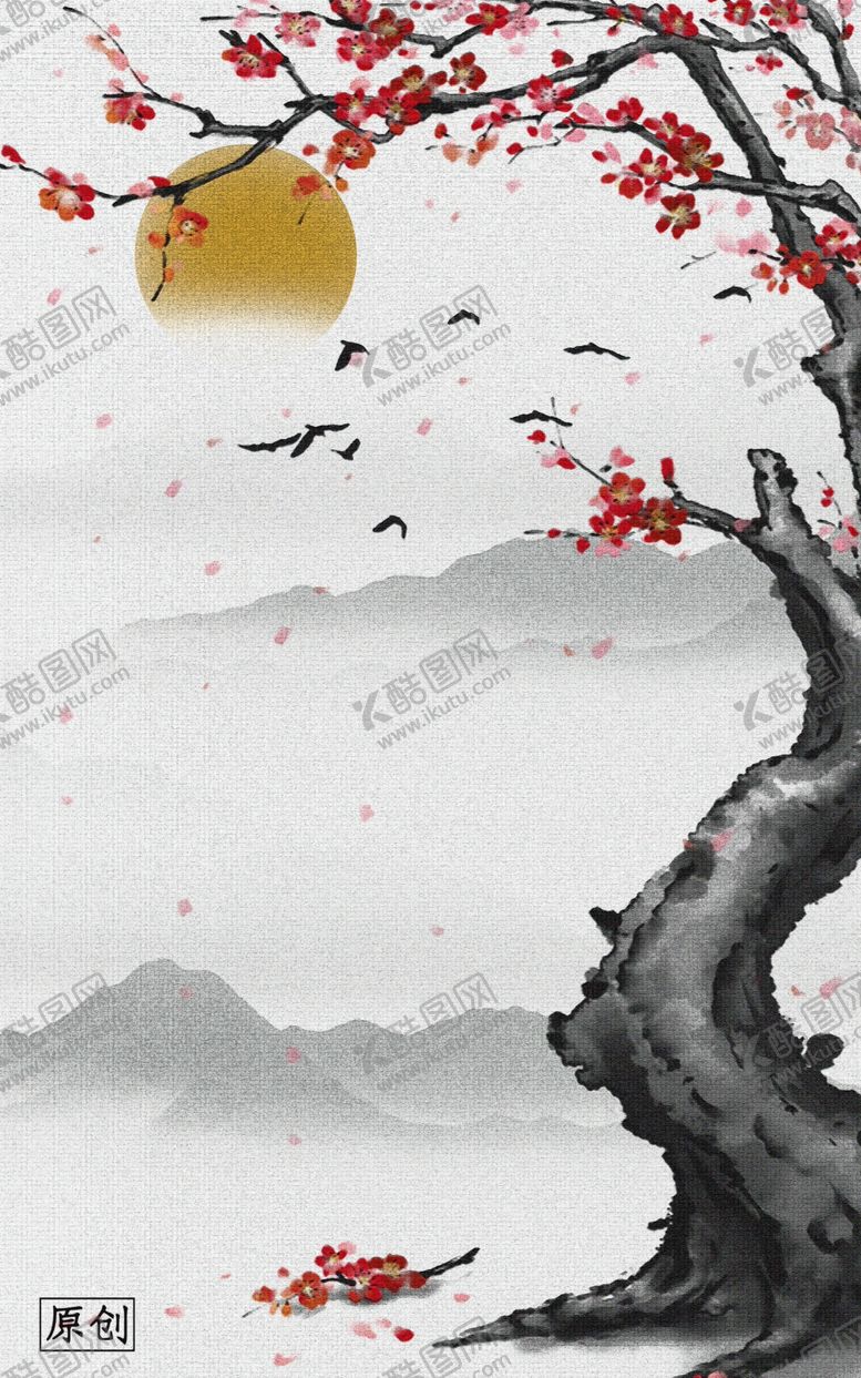 编号：96448309221346223320【酷图网】源文件下载-花鸟风景竖版装饰画