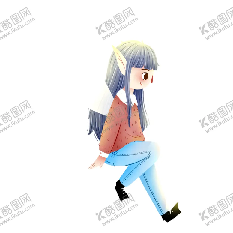 编号：54955101252302137497【酷图网】源文件下载-坐着的花仙子