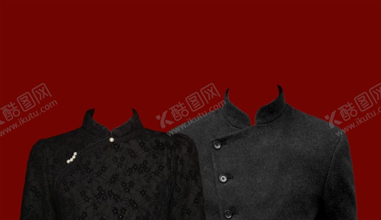 编号：78053102081851401792【酷图网】源文件下载-中式双人红底照服装素材