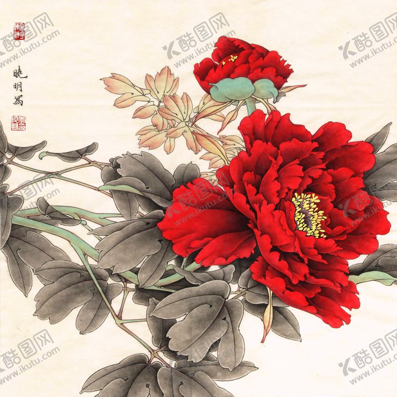 编号：92372505132134415401【酷图网】源文件下载-中式古典花鸟工笔画