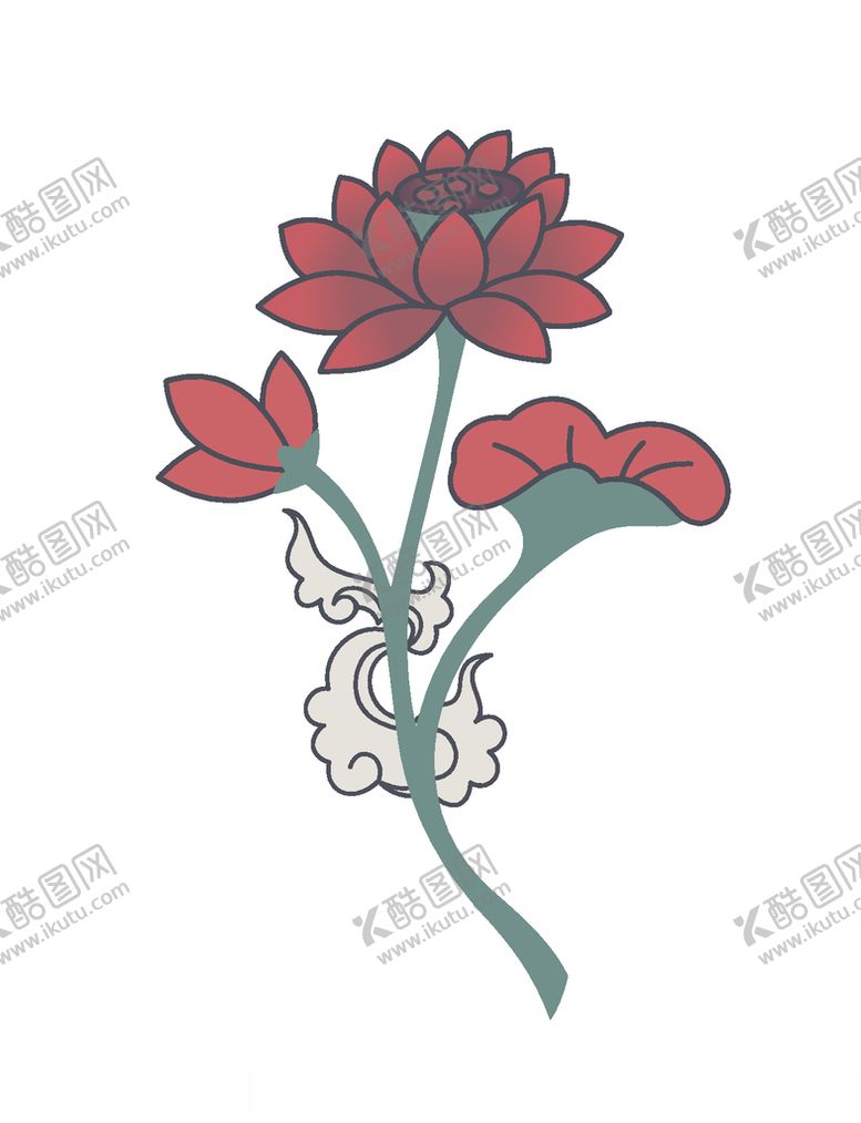 编号：90596710192324563732【酷图网】源文件下载-敦煌风格绘画植物花朵