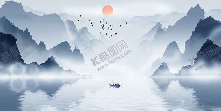 编号：83321905240033227806【酷图网】源文件下载-中式山水背景