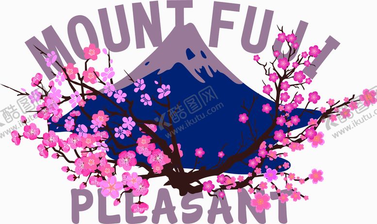 编号：52881910151943495564【酷图网】源文件下载-富士山梅花图