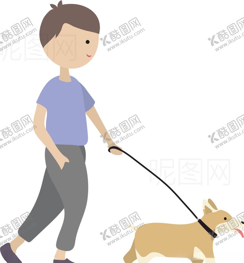 编号：71539005120231214028【酷图网】源文件下载-遛狗