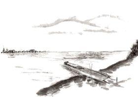 中国风背景素材山水画水墨画