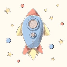 外太空宇航员主题插画
