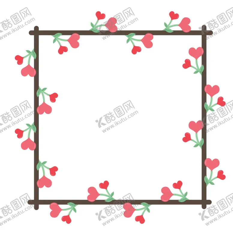编号：73618106242113006656【酷图网】源文件下载-卡通手绘花枝缠绕边框