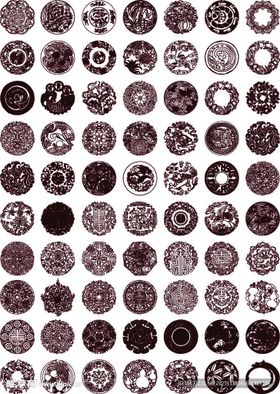 复古圆形图案素材集合