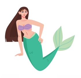 美人鱼AI设计素材童话AI矢量图
