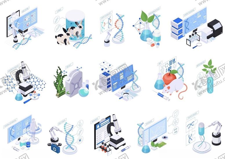 编号：82265804051408532703【酷图网】源文件下载-科技与自然融合插画元素