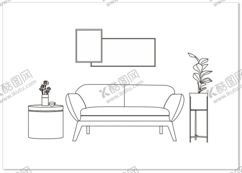 编号：63119601201954247246【酷图网】源文件下载-沙发线描图