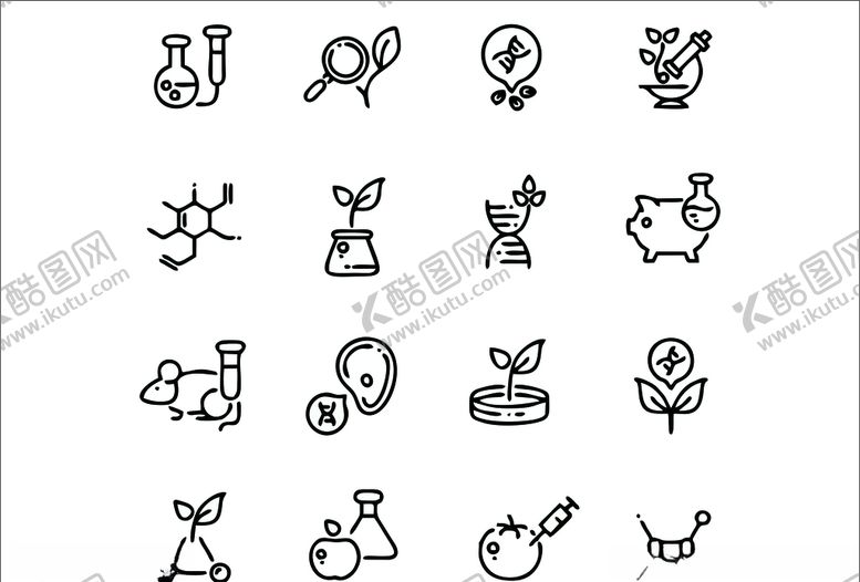 编号：80043805150733497335【酷图网】源文件下载-基因细胞图标生物科技LO