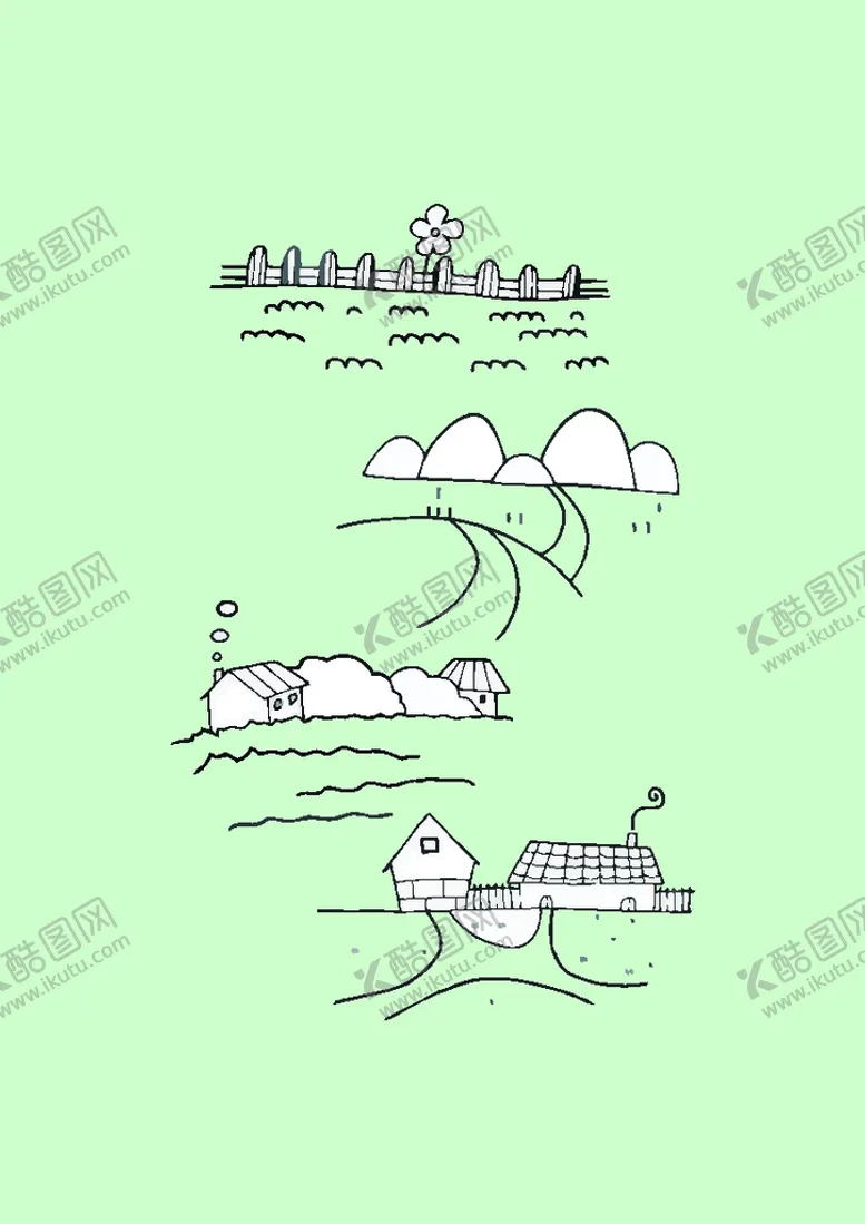 编号：94665101291703496218【酷图网】源文件下载-简笔画农田