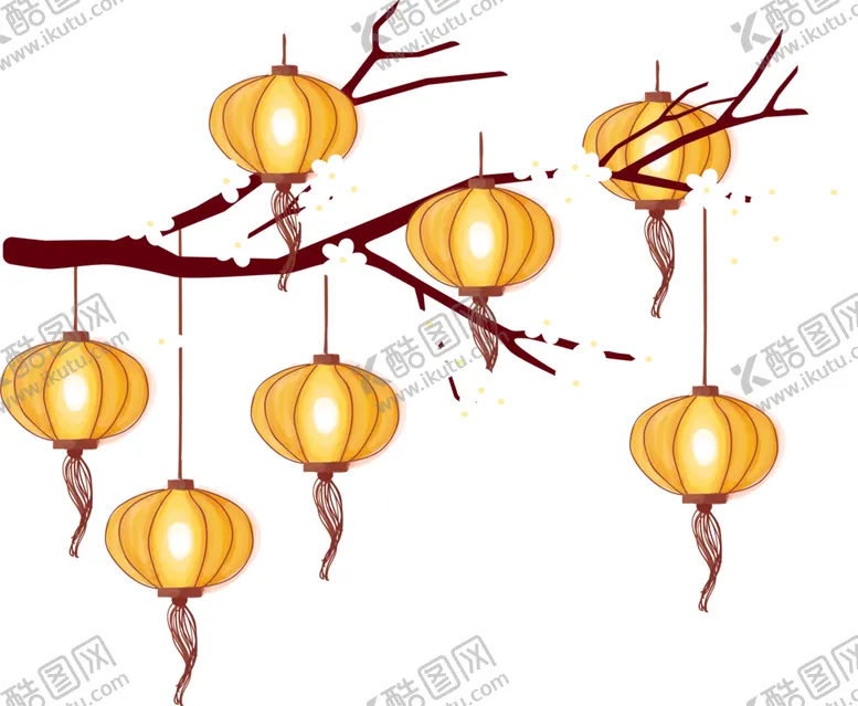 编号：55556303311902256974【酷图网】源文件下载-中国风灯笼梅花元素PNG