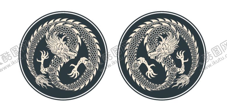 编号：59203112081018068670【酷图网】源文件下载-中式双龙剪纸风龙年素材