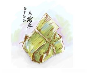 手绘端午粽子
