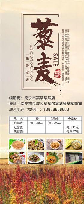 藜麦展架海报