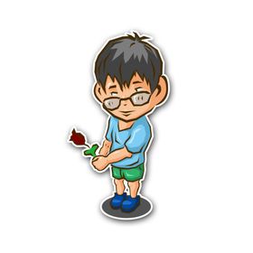 卡通男孩情侣追求表白情人节