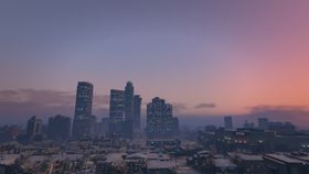 城市夕阳大楼建筑风景