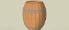 C4D模型酒桶
