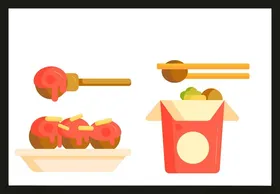 手绘美食佳肴素材中餐
