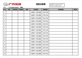 广汽传祺车辆检查完检记录表