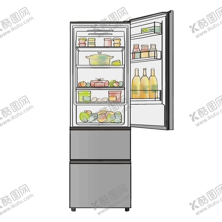 编号：55586611162153396376【酷图网】源文件下载-手绘冰箱