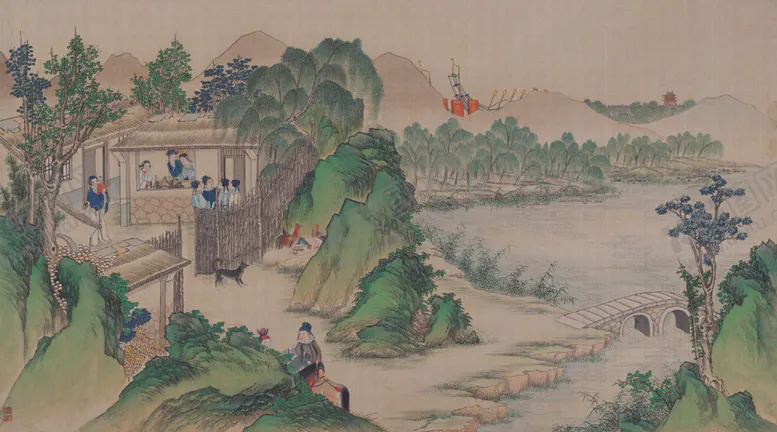 编号：22247206290146191667【酷图网】源文件下载-红楼梦场景精美工笔画
