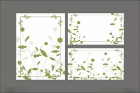 绿叶装饰背景贺卡请柬