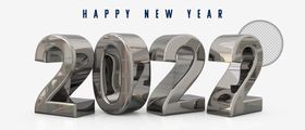 新年3D建模光泽数字2022