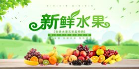 新鲜多样水果展板